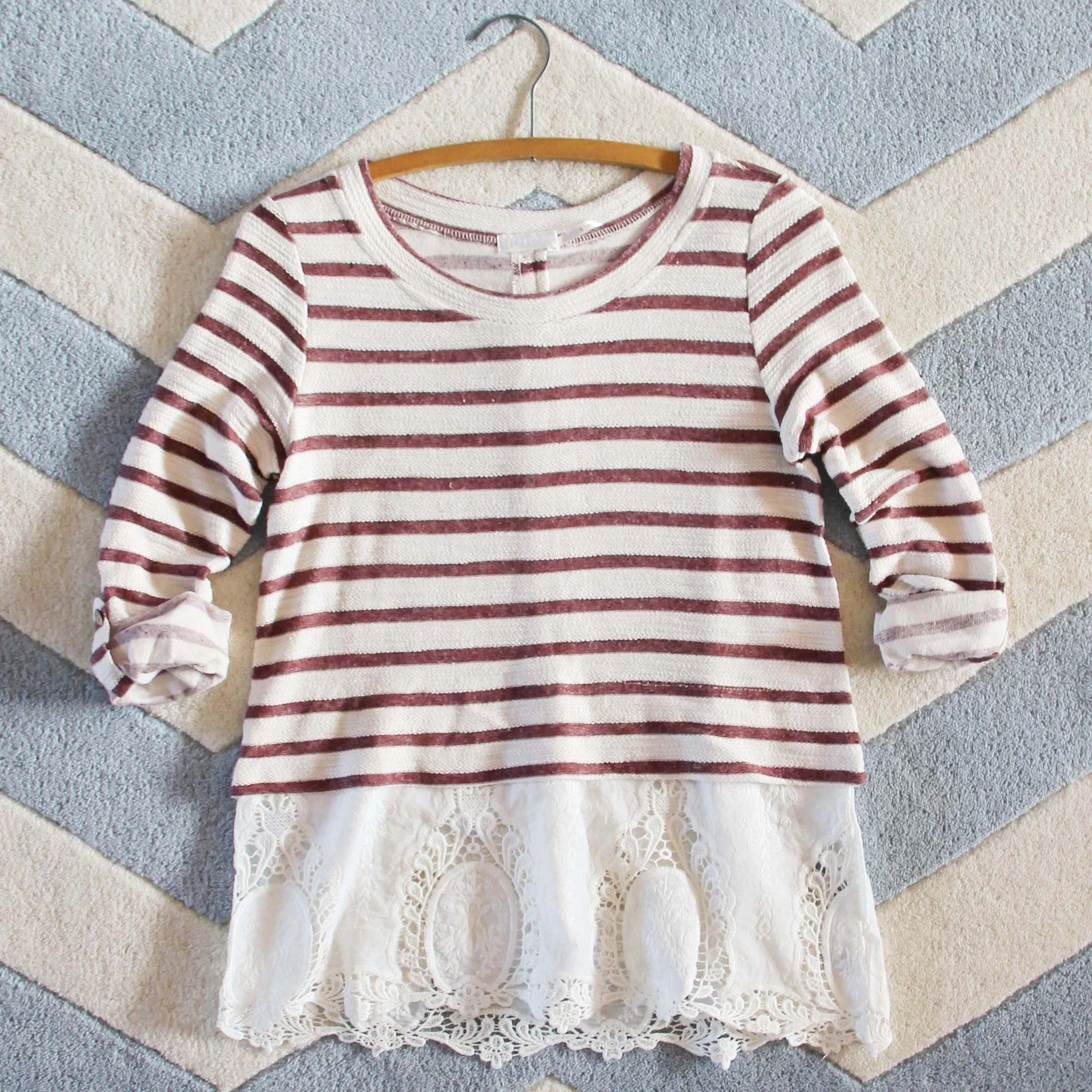Swiftwater Lace Top in Burgundy