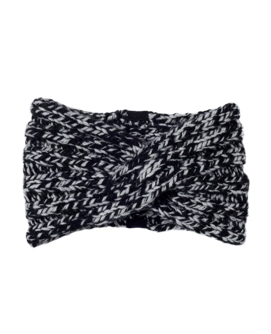 Twist Ear Warmer Cashmere Black Warm Womens