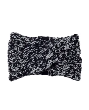 Twist Ear Warmer Cashmere Black Warm Womens