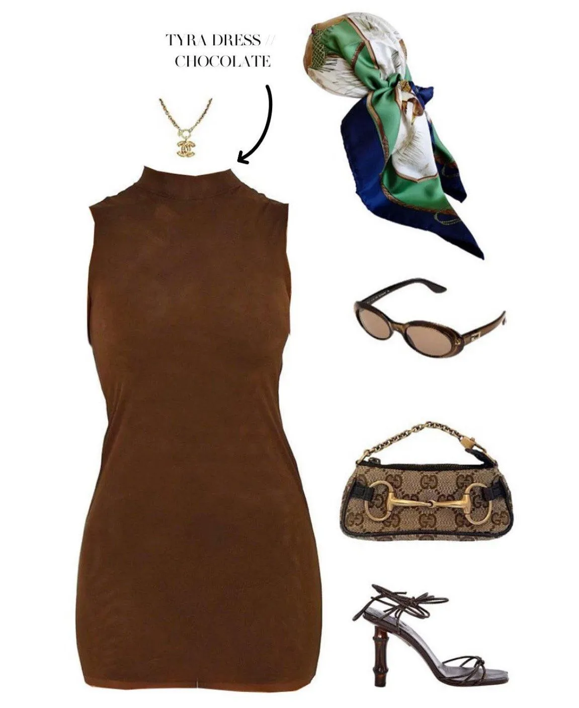 TYRA MESH DRESS | CHOCOLATE
