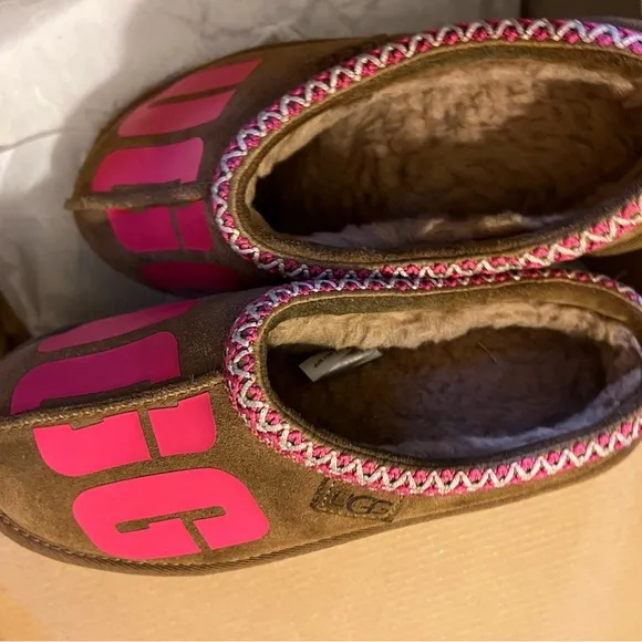 UGG Kids Brown and Pink Slippers