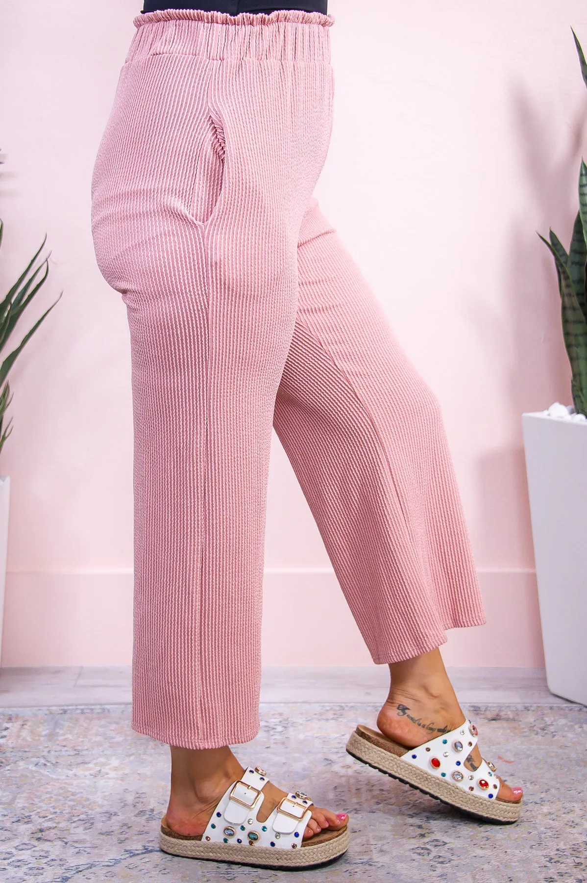 Urban Chic Mauve Solid Ribbed Pants -PNT1583MV
