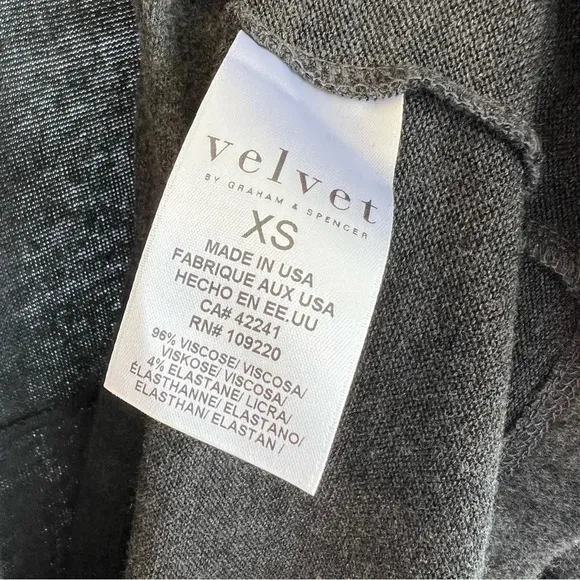 Velvet by Graham &amp; Spencer Adonia Waterfall Drape Open Front Cardigan Anthracite