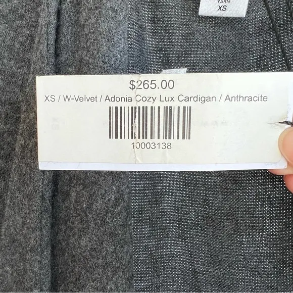 Velvet by Graham &amp; Spencer Adonia Waterfall Drape Open Front Cardigan Anthracite