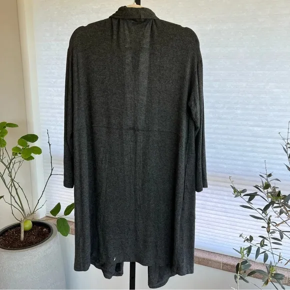 Velvet by Graham &amp; Spencer Adonia Waterfall Drape Open Front Cardigan Anthracite