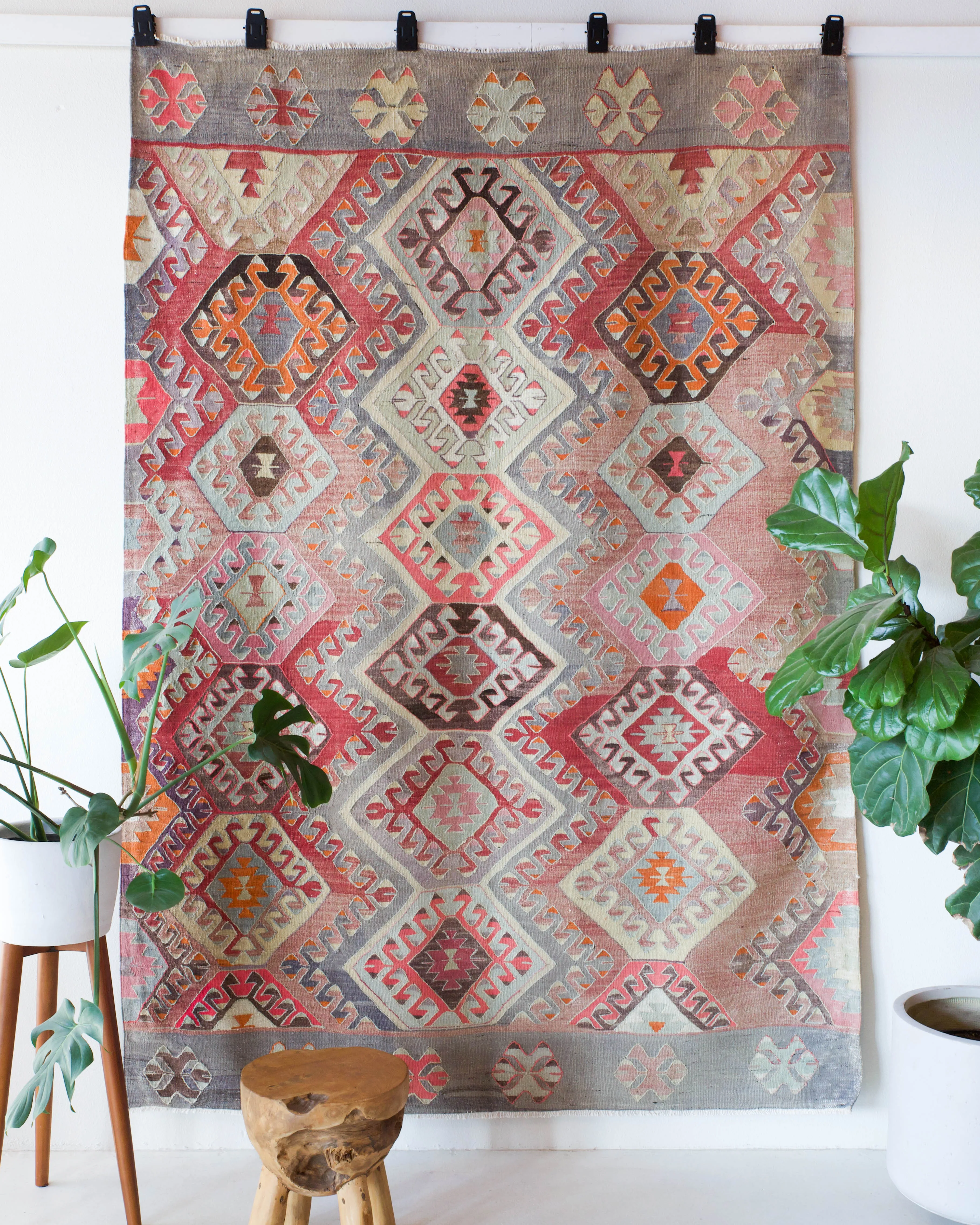 Vintage Afyon Kilim Rug 6'x8'6"