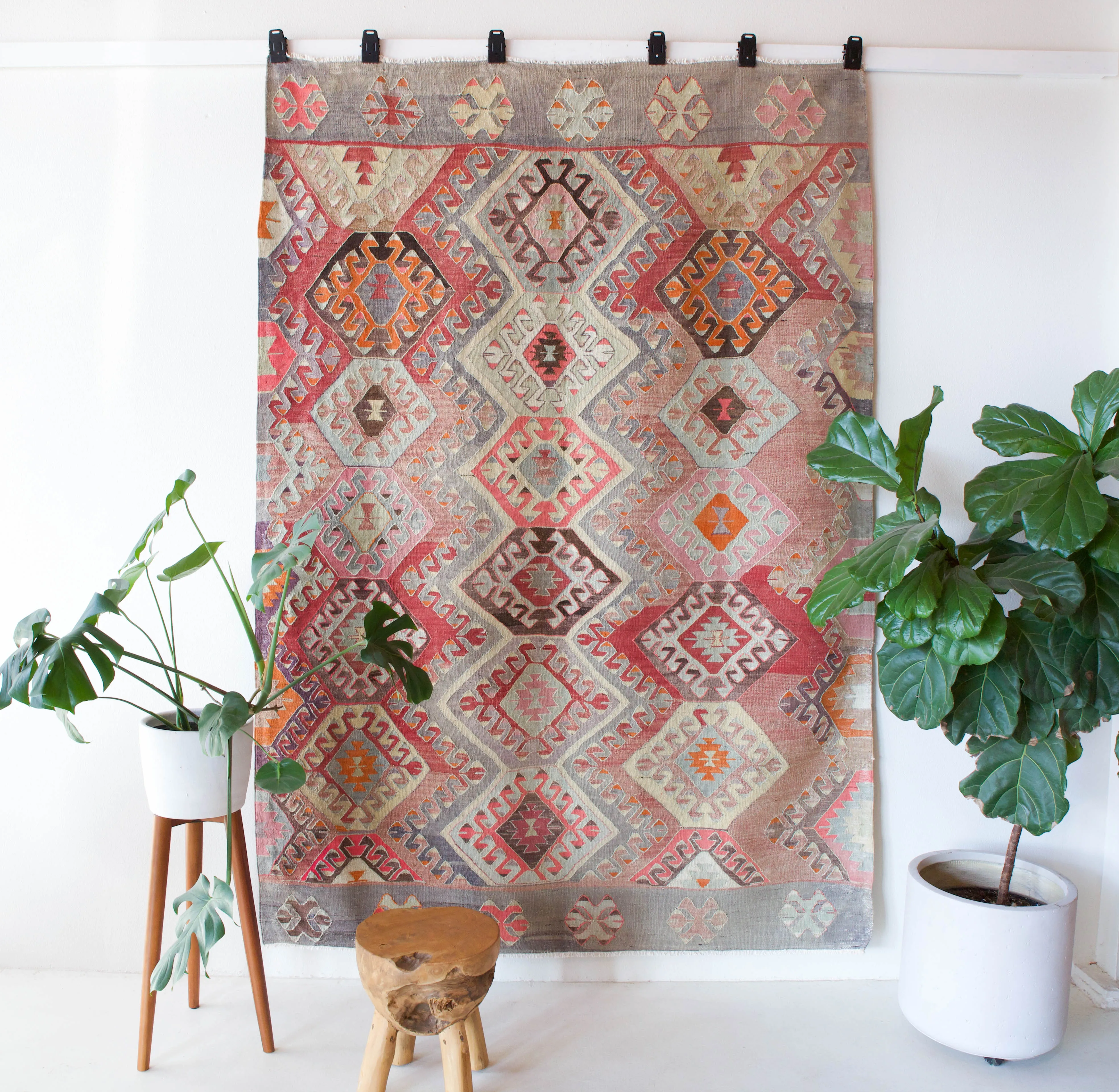 Vintage Afyon Kilim Rug 6'x8'6"