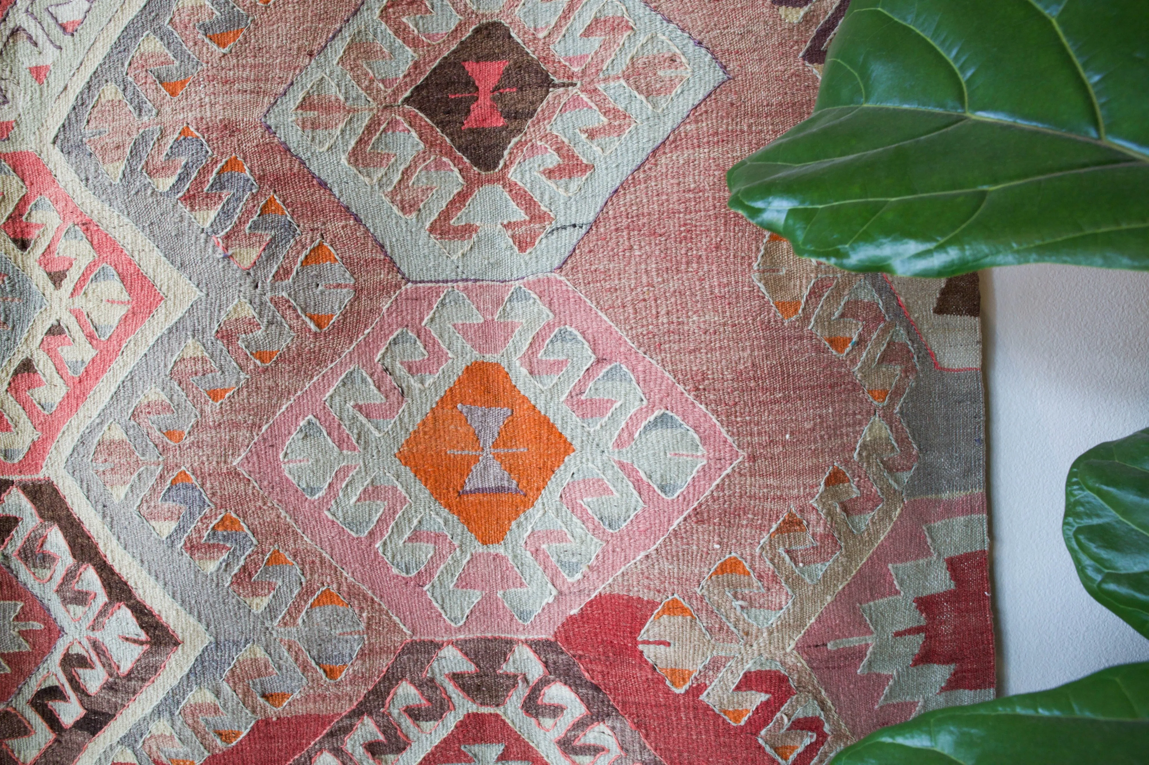 Vintage Afyon Kilim Rug 6'x8'6"