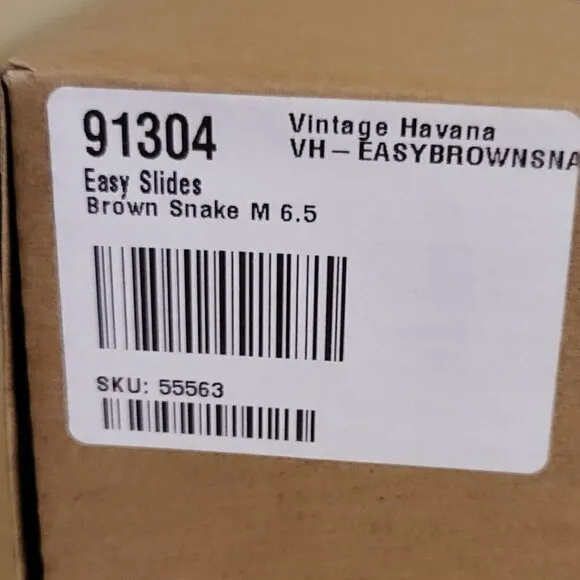 Vintage Havana Brown Snake  Easy Slides 6.5 NWT