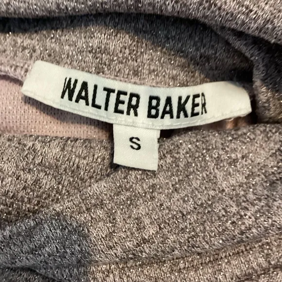 Walter Baker Monica Turtleneck Midi Sweater Dress S Pink Gray