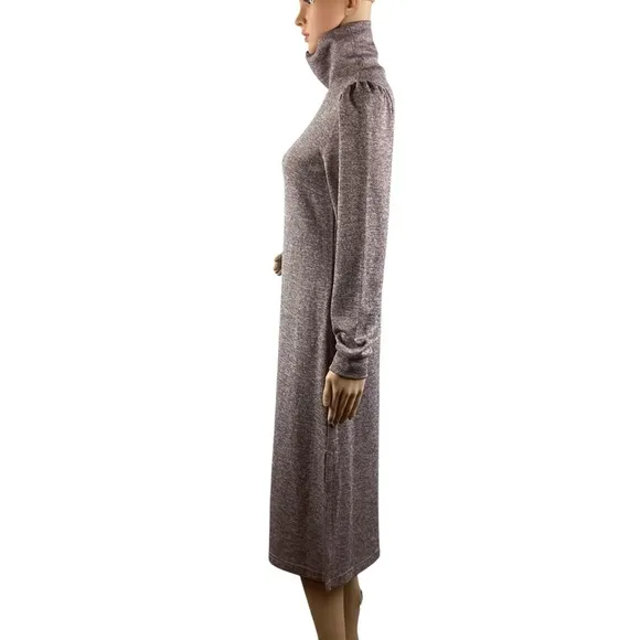 Walter Baker Monica Turtleneck Midi Sweater Dress S Pink Gray