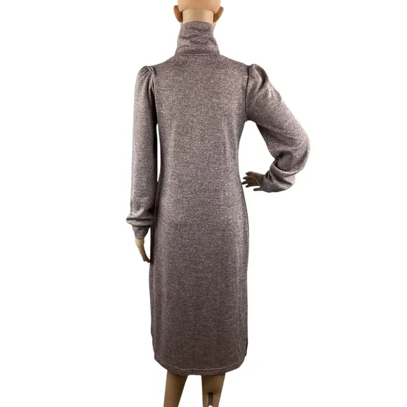 Walter Baker Monica Turtleneck Midi Sweater Dress S Pink Gray