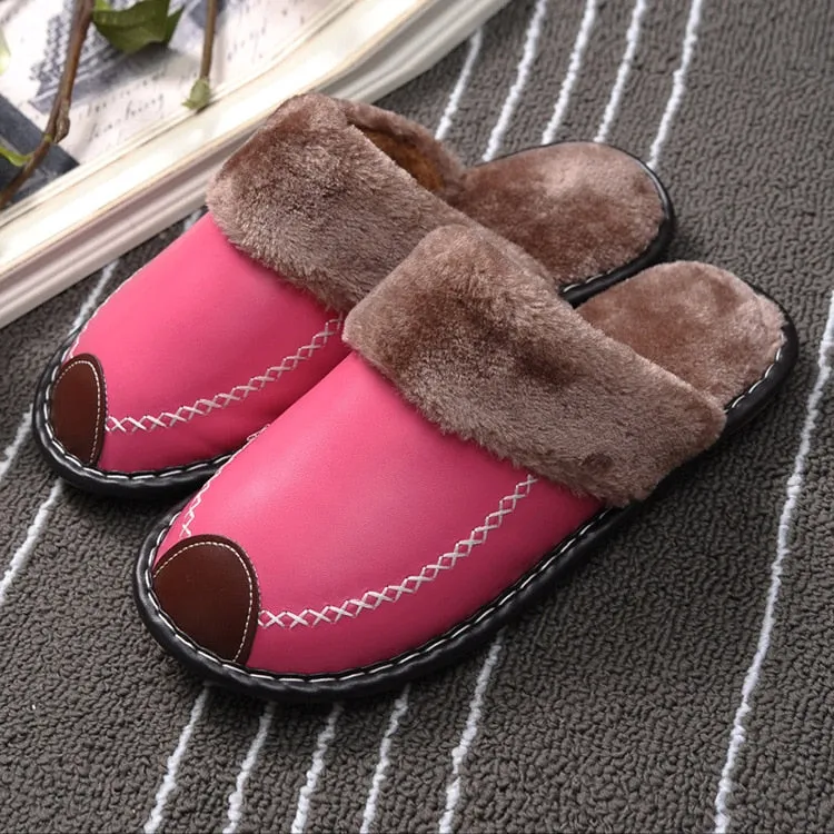 Winter Slippers Indoor Non-Slip Thermal Shoes Men Warm Furry Slippers