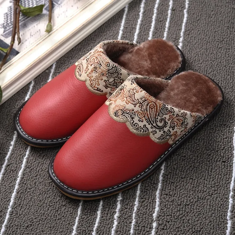 Winter Slippers Indoor Non-Slip Thermal Shoes Men Warm Furry Slippers