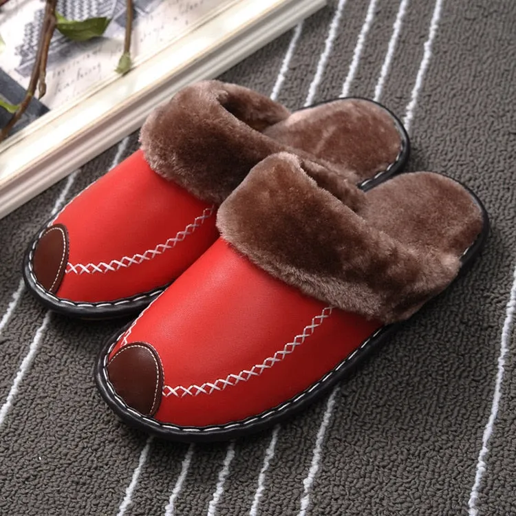 Winter Slippers Indoor Non-Slip Thermal Shoes Men Warm Furry Slippers
