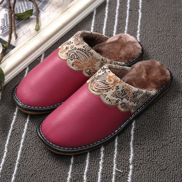 Winter Slippers Indoor Non-Slip Thermal Shoes Men Warm Furry Slippers