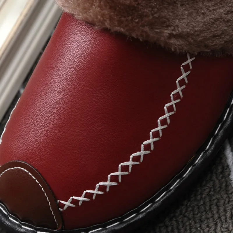 Winter Slippers Indoor Non-Slip Thermal Shoes Men Warm Furry Slippers