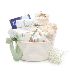 Woodland Bear | Organic Baby Gift Basket 9pcs | Gender Neutral