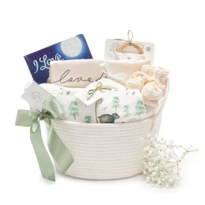 Woodland Friends | Organic Baby Gift Basket 9pcs | Gender Neutral