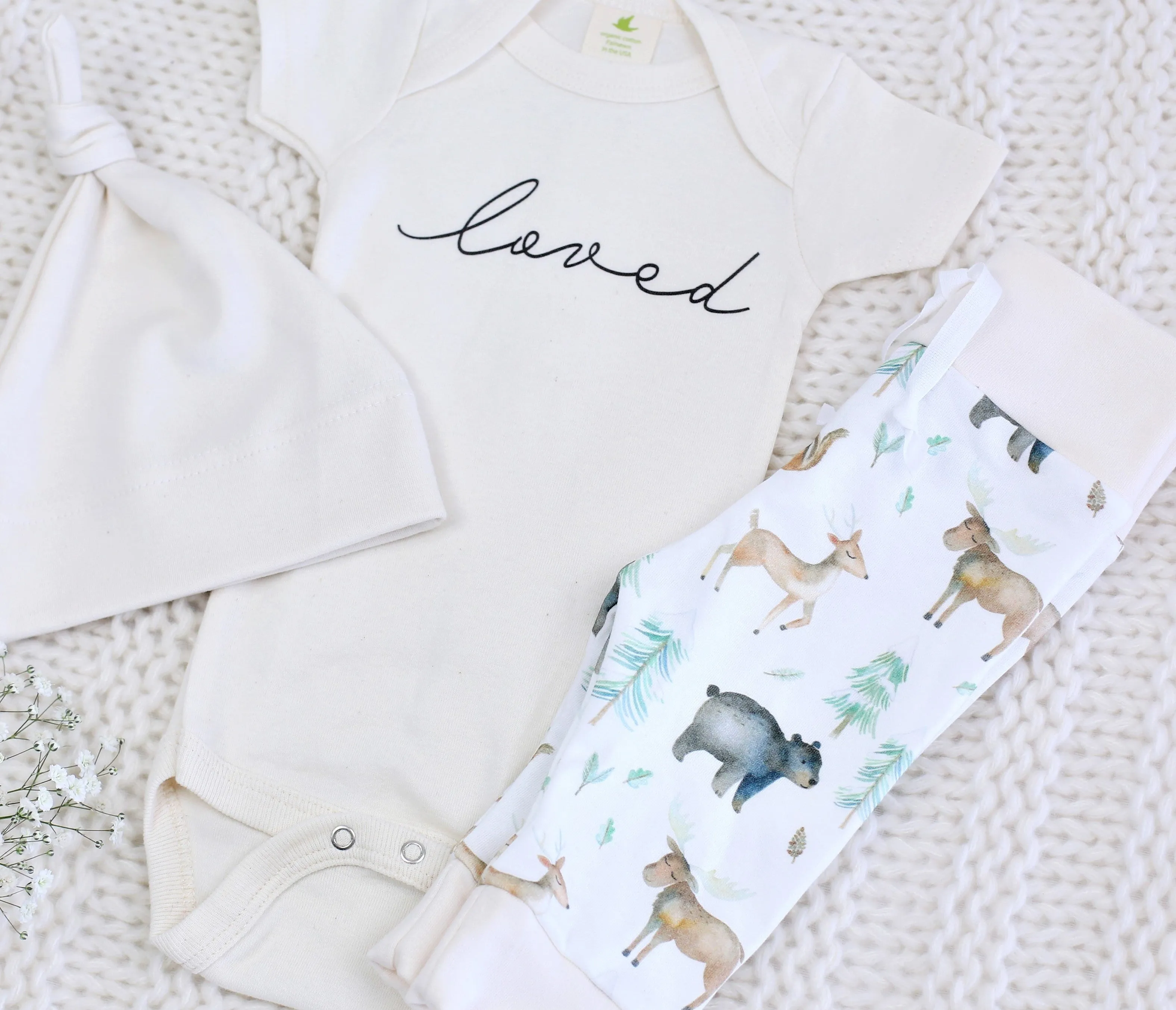 Woodland Friends | Organic Baby Gift Basket 9pcs | Gender Neutral