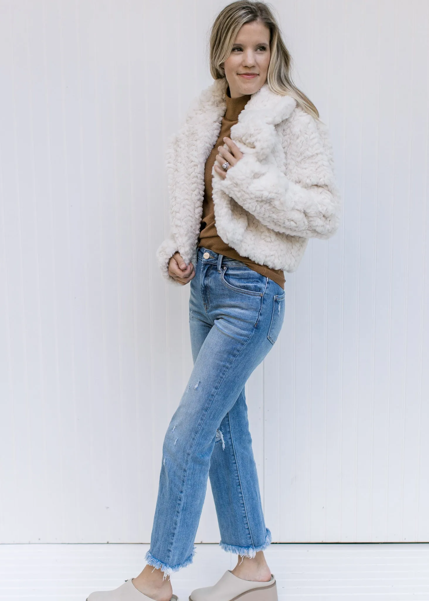 X Fuzzy Bunny Ivory Coat