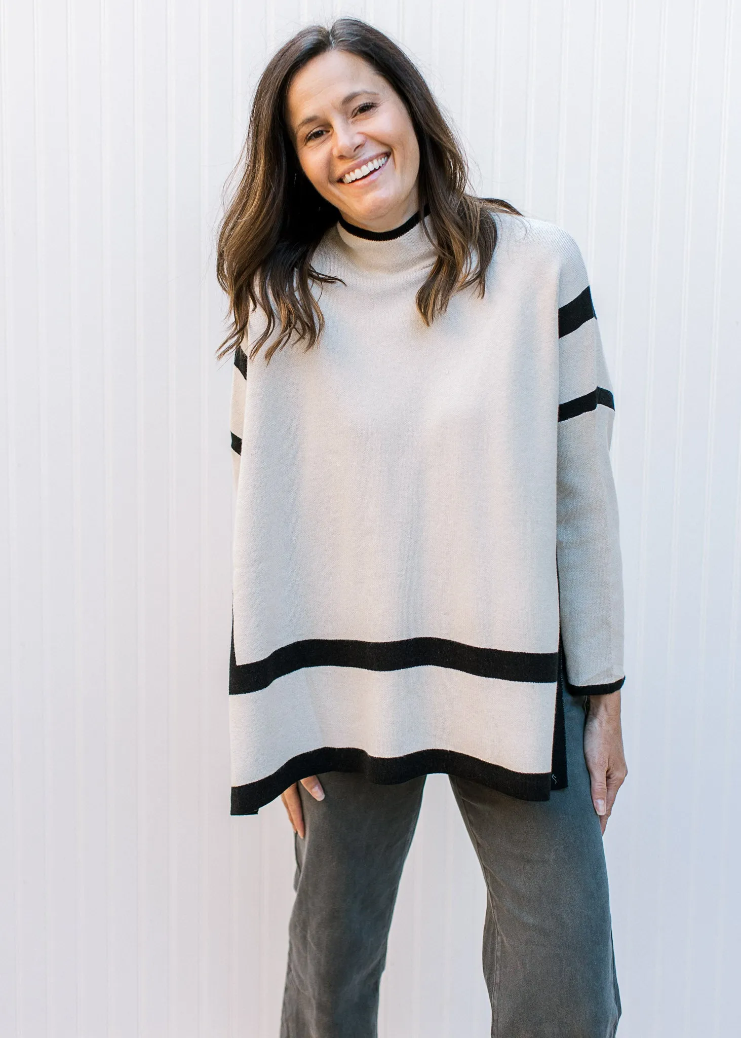 XZ Drama Stripe Accent Sweater