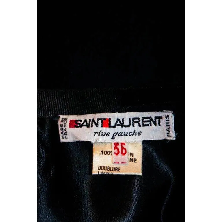 YVES SAINT LAURENT Black Suede Skirt w/ Gold Detail | Size 36