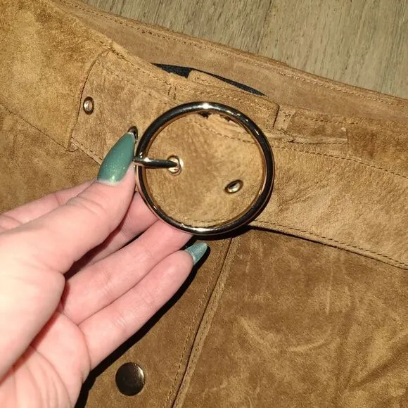 Zara Woman brown tan  faux suede mini Skirt