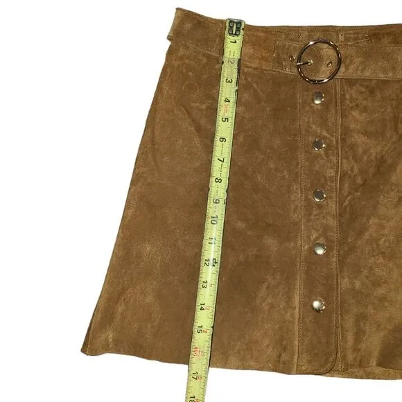 Zara Woman brown tan  faux suede mini Skirt