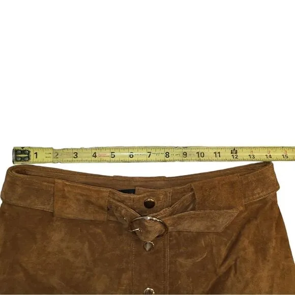 Zara Woman brown tan  faux suede mini Skirt