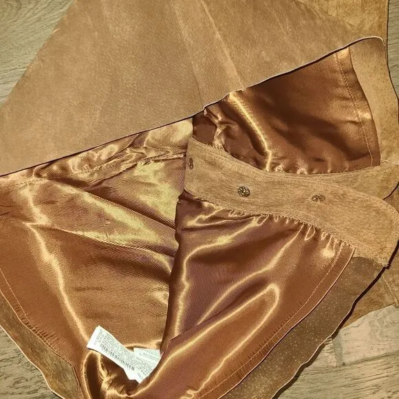 Zara Woman brown tan  faux suede mini Skirt